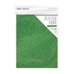 Craft Perfect - Glitter Card - Lucky Shamrock - 8.5" x 11" - 5 Pack - 9965E - tonicstudios