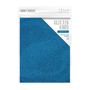 Craft Perfect - Glitter Card - Midnight Topaz - 8.5" x 11" (5/PK) - tonicstudios