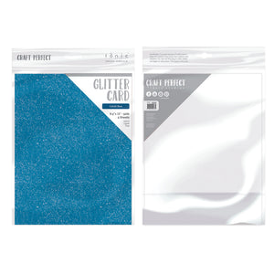 Craft Perfect - Glitter Card 8.5"x11" - Cobalt Blue (5/Pk) - 9973e