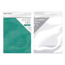 Load image into Gallery viewer, Craft Perfect - Glitter Card 8.5&quot;x11&quot; - Turquoise Lake (5/Pk) - 9974e
