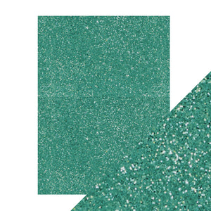 Craft Perfect - Glitter Card 8.5"x11" - Turquoise Lake (5/Pk) - 9974e