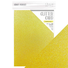 Load image into Gallery viewer, Craft Perfect - Glitter Card - Sherbet Lemon - 8.5&quot;x11&quot; (5/PK) - 9976eUS
