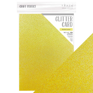 Craft Perfect - Glitter Card - Sherbet Lemon - 8.5"x11" (5/PK) - 9976eUS
