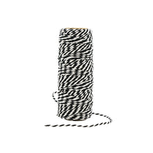Load image into Gallery viewer, Craft Perfect - Striped Bakers Twine - Jet Black - (2mm/25m) - 9981e
