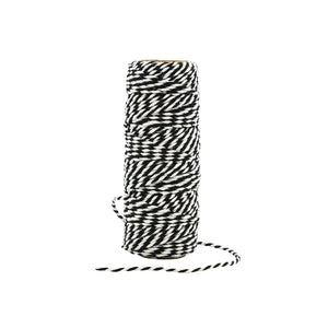 Craft Perfect - Striped Bakers Twine - Jet Black - (2mm/25m) - 9981e