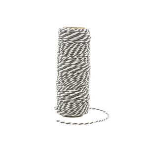 Craft Perfect - Striped Bakers Twine - Pewter Grey - (2mm/25m) - 9982e