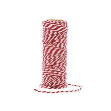 Load image into Gallery viewer, Craft Perfect - Striped Bakers Twine - Chilli Red - (2mm/25m) - 9984e

