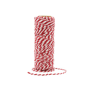 Craft Perfect - Striped Bakers Twine - Chilli Red - (2mm/25m) - 9984e