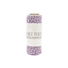 Load image into Gallery viewer, Craft Perfect - Striped Bakers Twine - Mauve Purple - (2mm/25m) - 9987e - tonicstudios
