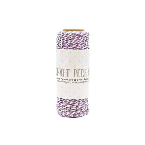 Craft Perfect - Striped Bakers Twine - Mauve Purple - (2mm/25m) - 9987e - tonicstudios