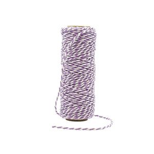 Craft Perfect - Striped Bakers Twine - Mauve Purple - (2mm/25m) - 9987e