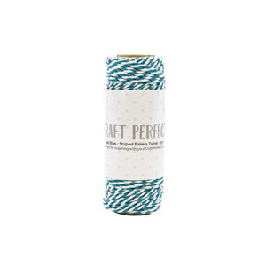 Craft Perfect - Striped Bakers Twine - Teal Blue - (2mm/25m) - 9990e - tonicstudios