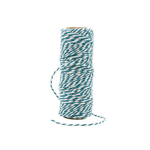 Craft Perfect - Striped Bakers Twine - Teal Blue - (2mm/25m) - 9990e