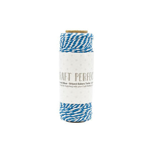 Craft Perfect - Striped Bakers Twine - French Blue - (2mm/25m) - 9992e - tonicstudios