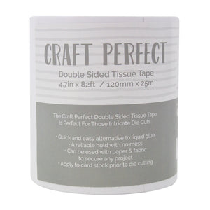 Craft Perfect - Adhesives - Double Sided Tissue Tape - 120mm x 25m - 9742e