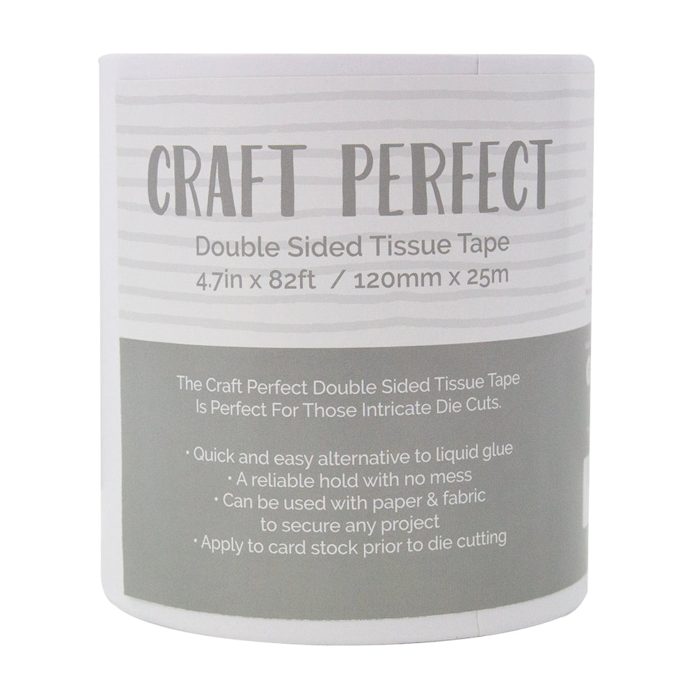 Craft Perfect - Adhesives - Double Sided Tissue Tape - 120mm x 25m - 9742e