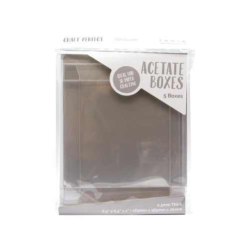 Craft Perfect Acetate Box Craft Perfect - Acetate Box - 165mm x 165mm - 5/PK - 9603E