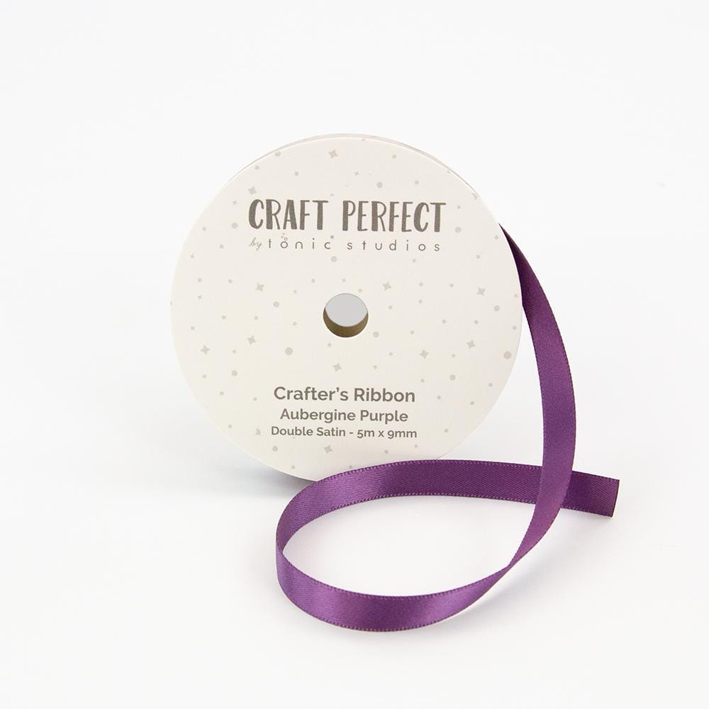 Craft Perfect Ribbon Craft Perfect - Ribbon - Double Face Satin - Aubergine Purple - 9mm - 8961E
