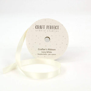 Craft Perfect Ribbon Craft Perfect - Ribbon - Double Face Satin - Ivory White - 9mm - 8973E