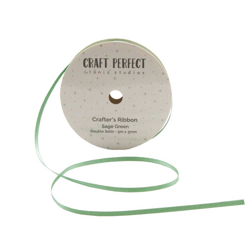 Craft Perfect Ribbon Craft Perfect - Ribbon - Double Face Satin - Sage Green - 3mm - 8988E