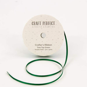 Craft Perfect Ribbon Craft Perfect - Ribbon - Double Face Satin - Tree Top Green - 3mm - 8962E