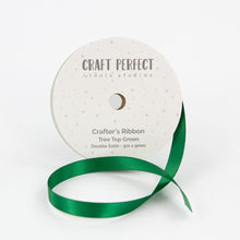 Load image into Gallery viewer, Craft Perfect Ribbon Craft Perfect - Ribbon - Double Face Satin - Tree Top Green - 9mm - 8963E
