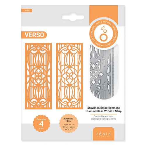 Tonic Studios Die Cutting Entwined Embellishment - Stained Glass Window Strip Die Set - 4298E