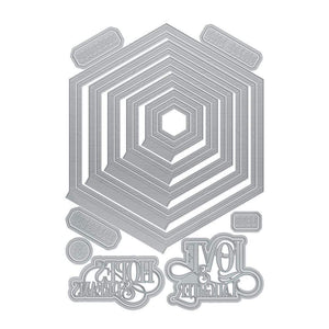 Tonic Studios Die Cutting Tonic Studios - Hopes In Hexagon Base Creator Die Set - 4126E