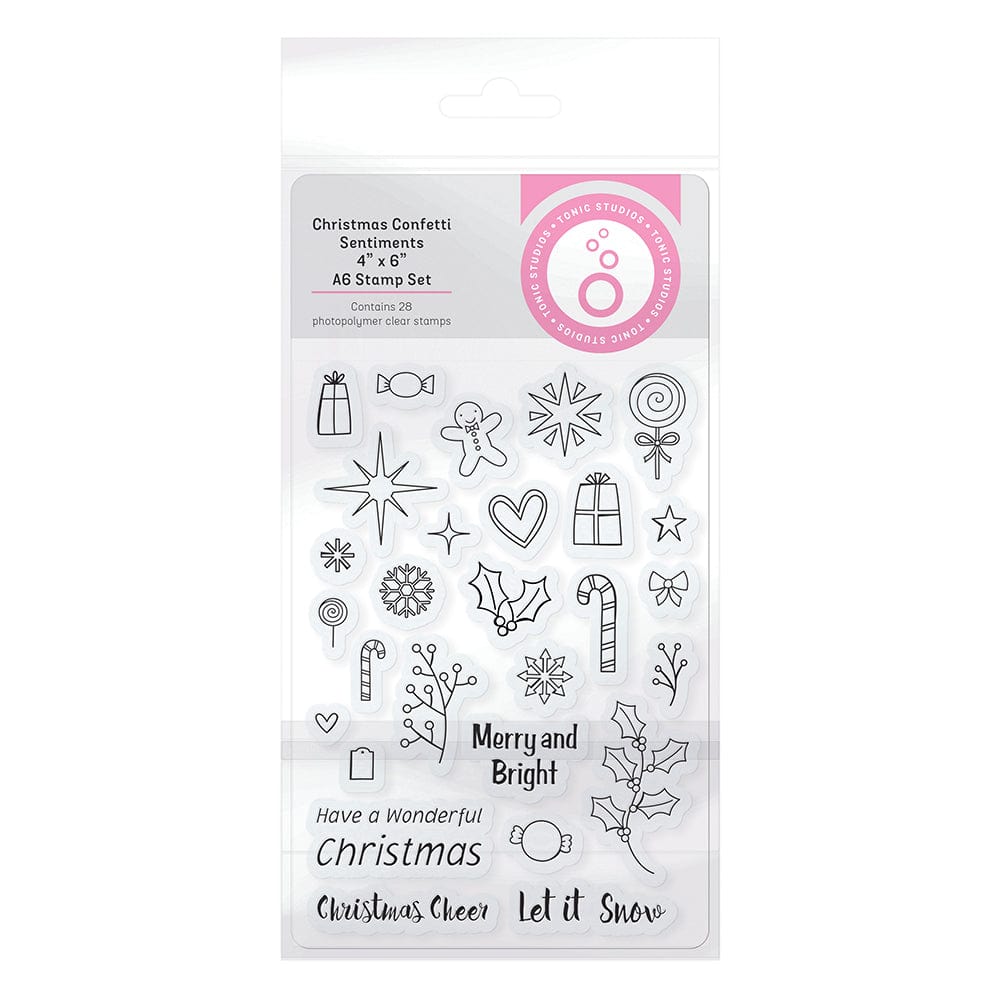 Tonic Studios Shaker Creator Christmas Confetti Sentiments Stamp Set (A6) - 4920E